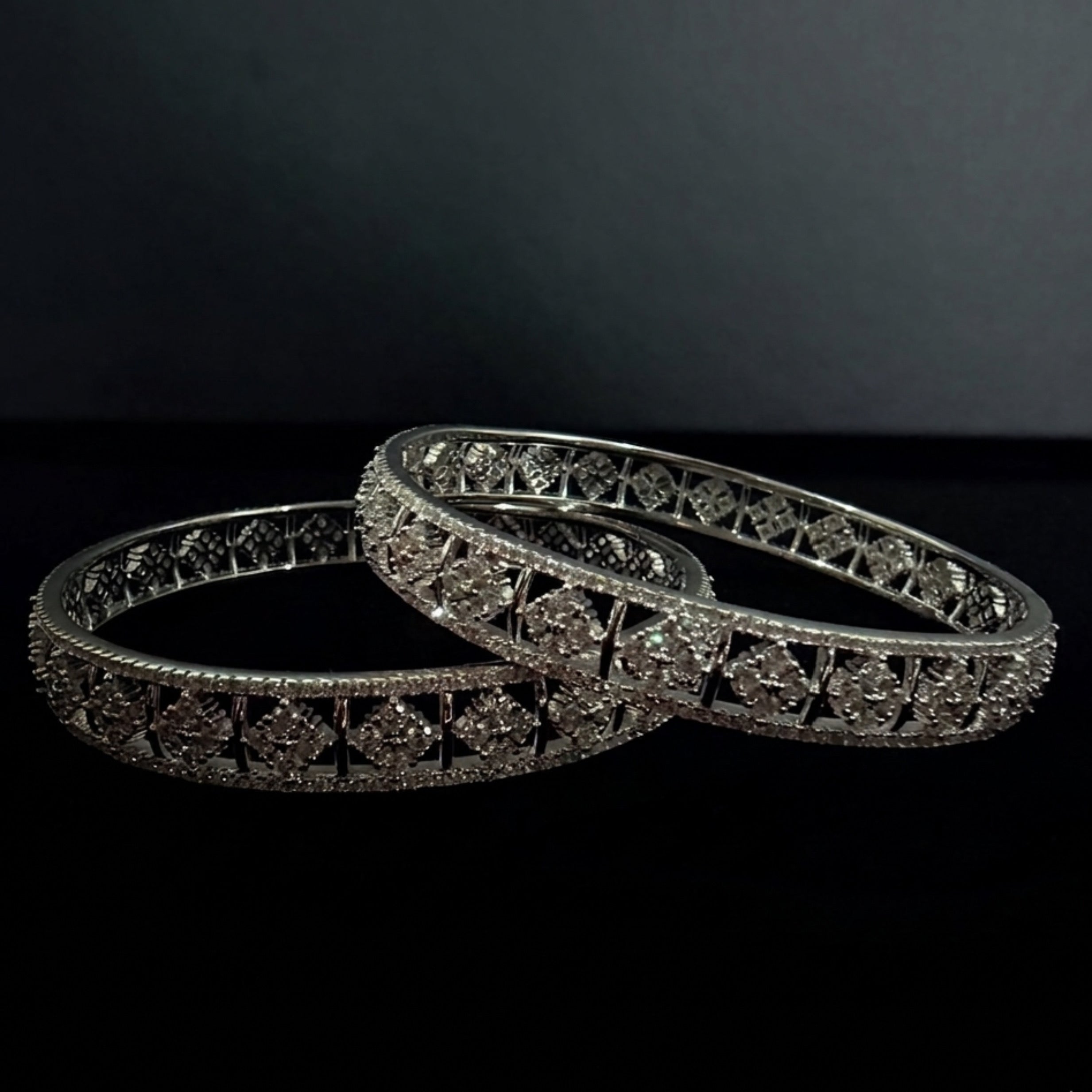 Premium VVS Moissanite Bangle Set – 925 Silver