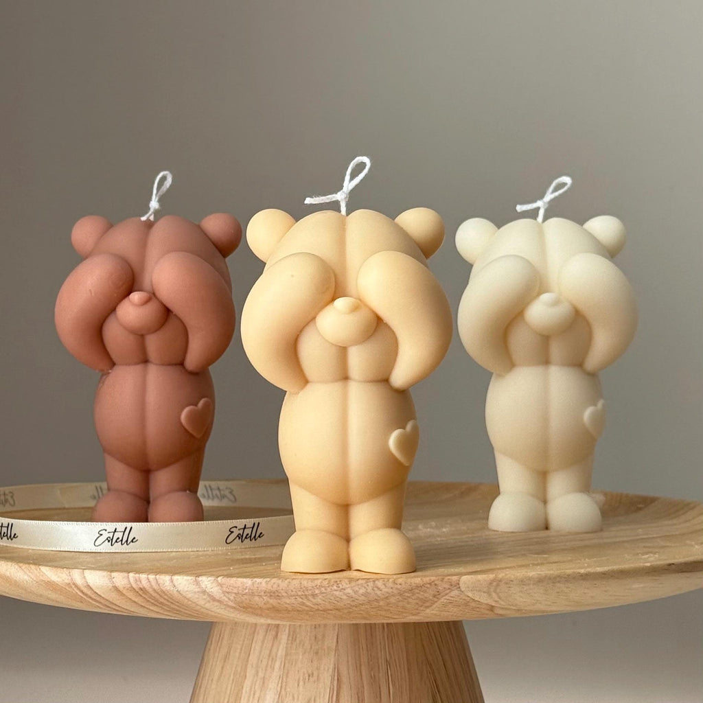 Handmade Soy Bear Candle: Sculptural Home Decor, Animal Lover Gift